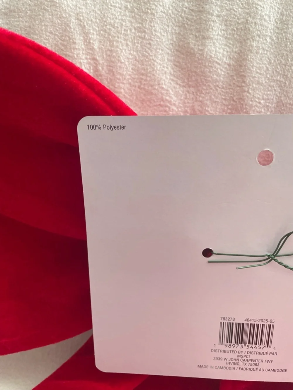 NWT Celebrate It Large Red Velvet Tree  Bow